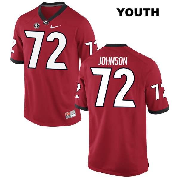Georgia Bulldogs Youth Netori Johnson #72 NCAA Authentic Red Nike Stitched College Football Jersey AAY3056KB